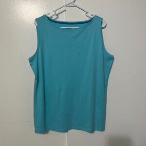 Talbots tank top teal 1X